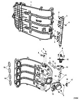 Компоненты встроенного воздушного топливного модуля 4-Х ТАКТНОГО ПЛМ MERCURY 115 Серийный номер от 01B366823 и выше