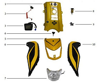 Кузовные элементы, пластик снегохода IRBIS Dingo T150 (2015 г.)